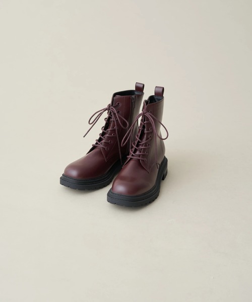 ORiental TRaffic（オリエンタルトラフィック）の「ORiental Traffic レースアップブーツ（ブーツ・レディース・ボルドー/ブラック/アイボリー・S/LL/M/L）」の3枚目の写真