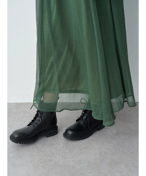 ORiental TRaffic（オリエンタルトラフィック）の「ORiental Traffic レースアップブーツ（ブーツ・レディース・ボルドー/ブラック/アイボリー・S/LL/M/L）」の5枚目の写真