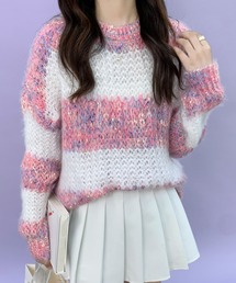 マーブルカラーニットプルーオーバー