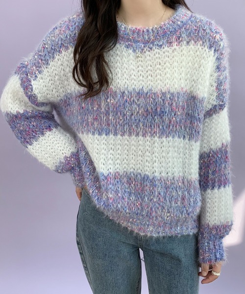 ECLIN（エクラン）の「マーブルカラーニットプルーオーバー（ニット/セーター・レディース・ブルー/パープル/ピンク・FREE）」の14枚目の写真