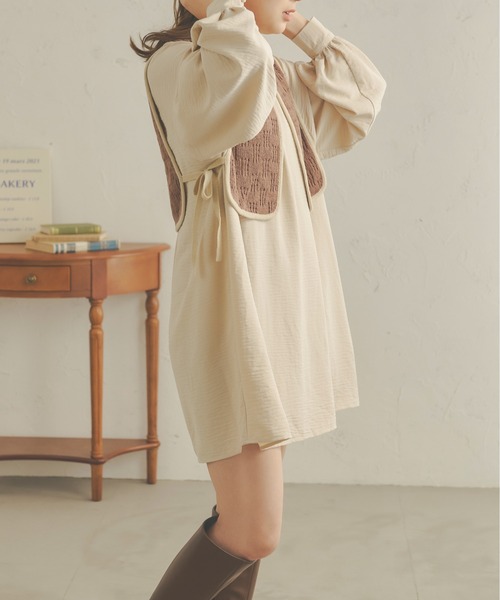 Ambre Neige(アンブルネージュ)の「透かし編みニットベスト/【WEB/EC限定商品】(ベスト・レディース・モカ/アイボリー・FREE)」の13枚目の写真