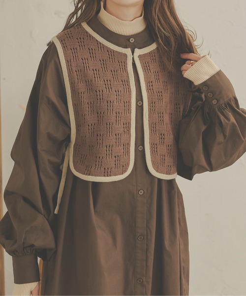 Ambre Neige(アンブルネージュ)の「透かし編みニットベスト/【WEB/EC限定商品】(ベスト・レディース・モカ/アイボリー・FREE)」の17枚目の写真