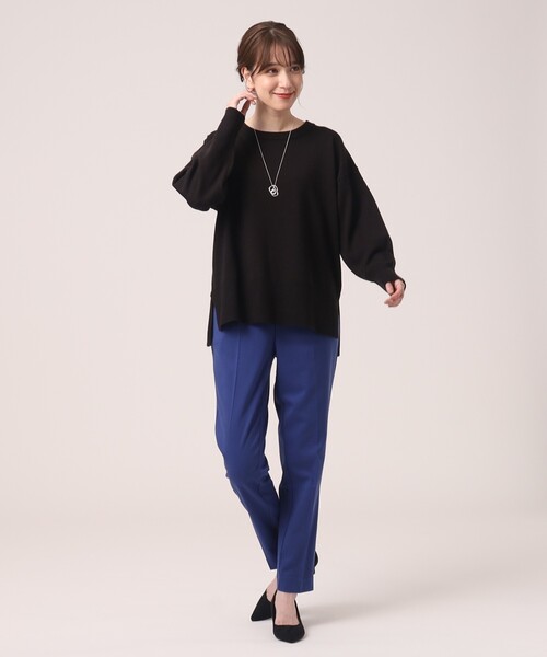 SHOO・LA・RUE（シューラルー）の「◆【美脚シルエット】裏面微起毛タック テーパードパンツ（その他パンツ・レディース・チャコールグレー/ブラック/ブルー/ブラウン系/ブラウン系2/ピンク系・10/02/03/01/05/04）」の19枚目の写真