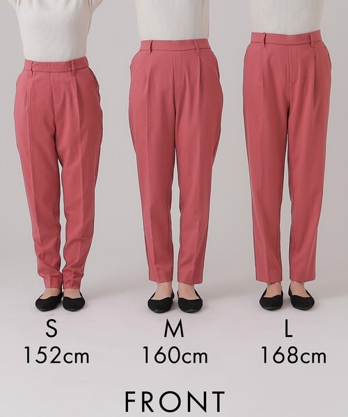 SHOO・LA・RUE（シューラルー）の「◆【美脚シルエット】裏面微起毛タック テーパードパンツ（その他パンツ・レディース・チャコールグレー/ブラック/ブルー/ブラウン系/ブラウン系2/ピンク系・10/02/03/01/05/04）」の16枚目の写真