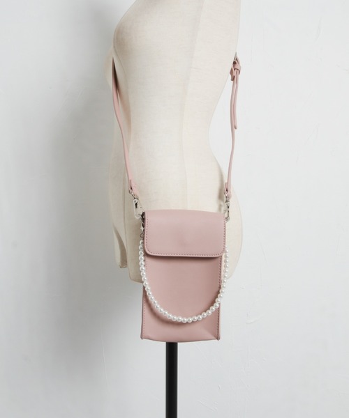 tocco closet（トッコ　クローゼット）の「２ＷＡＹパールショルダー付きミニ携帯ケース（ショルダーバッグ・レディース・ブラック/ピンク/アイボリー・FREE）」の7枚目の写真