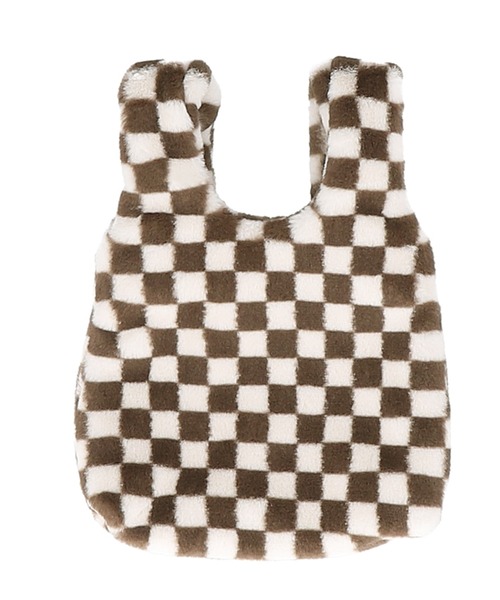 coca(coca)(コカ)の「パウダーファーmini BAG チェッカー(ハンドバッグ・レディース・ブラウン/ブラック・ONE SIZE)」の16枚目の写真