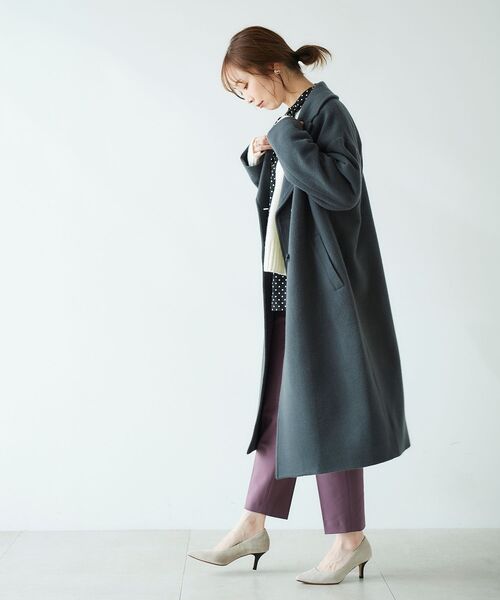 le.coeur blanc（ルクールブラン）の「ウールモッサダブルチェスターコート（チェスターコート・レディース・ライトグレー/ダークグレー/ブルー・36/38）」の7枚目の写真