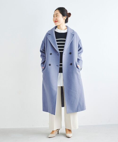 le.coeur blanc（ルクールブラン）の「ウールモッサダブルチェスターコート（チェスターコート・レディース・ライトグレー/ダークグレー/ブルー・36/38）」の14枚目の写真