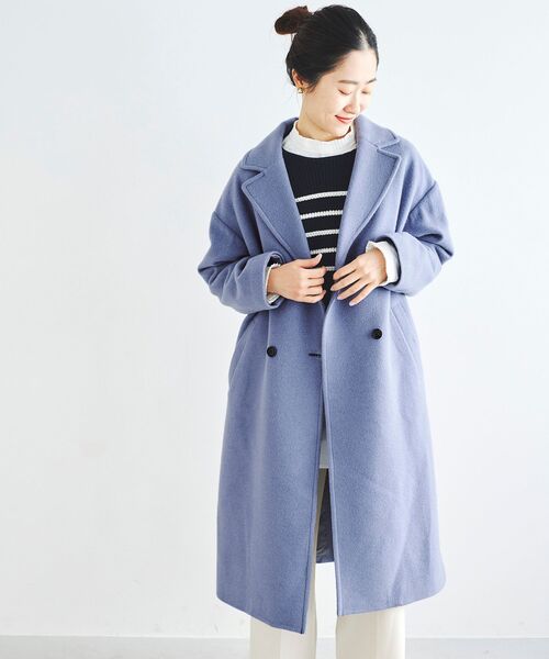 le.coeur blanc（ルクールブラン）の「ウールモッサダブルチェスターコート（チェスターコート・レディース・ライトグレー/ダークグレー/ブルー・36/38）」の15枚目の写真