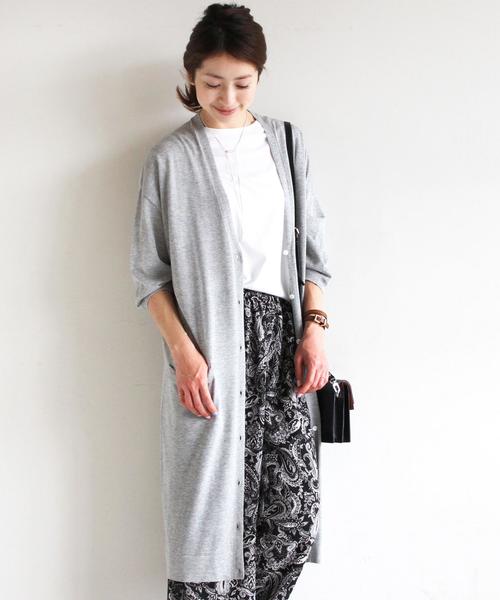 BEAUTY&YOUTH UNITED ARROWS（ビューティーアンドユースユナイテッドアローズ）の「BYSF ∵コットンアセテート16Gショールロングカーディガン◆（カーディガン/ボレロ・レディース・ブラック/グレー/ベージュ・FREE）」の3枚目の写真