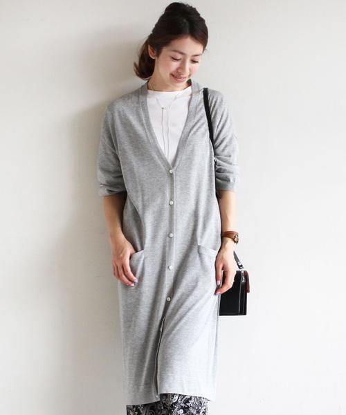 BEAUTY&YOUTH UNITED ARROWS（ビューティーアンドユースユナイテッドアローズ）の「BYSF ∵コットンアセテート16Gショールロングカーディガン◆（カーディガン/ボレロ・レディース・ブラック/グレー/ベージュ・FREE）」の9枚目の写真