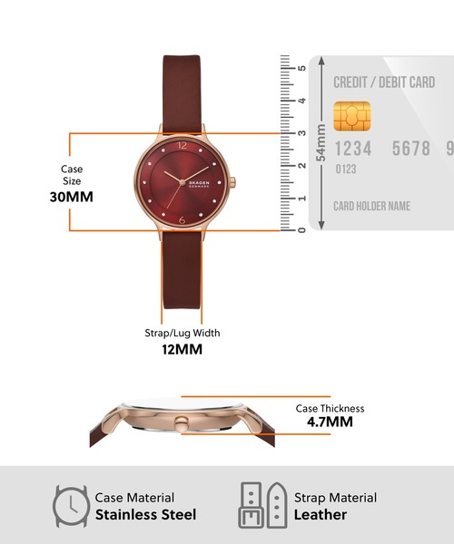 SKAGEN(スカーゲン)の「ANITA LILLE SKW3064(アナログ腕時計・レディース・レッド・FREE)」の5枚目の写真