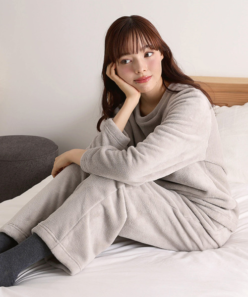 blooming FLORA(ブルーミングフローラ)の「【とろけmoco】もこもこルームウェア / セットアップ(ルームウェア/パジャマ・レディース・ローズ/キャメル/ミント/ブルー/ピンク/ブラウン/ライトグレー・MEDIUM/LARGE/X-LARGE)」の2枚目の写真