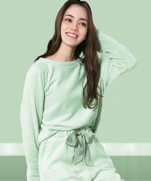 blooming FLORA(ブルーミングフローラ)の「【とろけmoco】もこもこルームウェア / セットアップ(ルームウェア/パジャマ・レディース・ローズ/キャメル/ミント/ブルー/ピンク/ブラウン/ライトグレー・MEDIUM/LARGE/X-LARGE)」の3枚目の写真