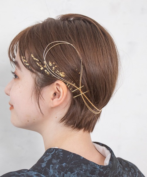 ゆかた館グレース（ユカタカングレース）の「髪飾り-金箔と水引きセット（和装小物・レディース・ゴールド/シルバー・FREE）」の5枚目の写真