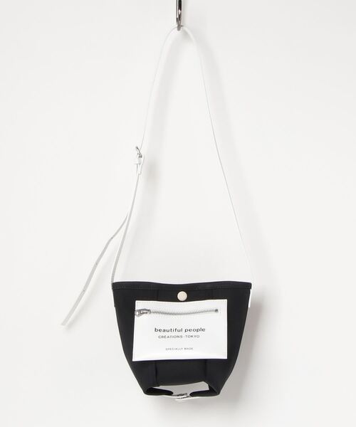 beautiful people（ビューティフルピープル）の「beautiful people lining logo pocket mini shoulder bag 7325611967（ショルダーバッグ・レディース・ブラック/グレー/オフホワイト・FREE）」の12枚目の写真