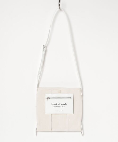 beautiful people（ビューティフルピープル）の「beautiful people lining logo pocket mini shoulder bag 7325611967（ショルダーバッグ・レディース・ブラック/グレー/オフホワイト・FREE）」の7枚目の写真
