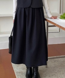 タックフレアロングスカート