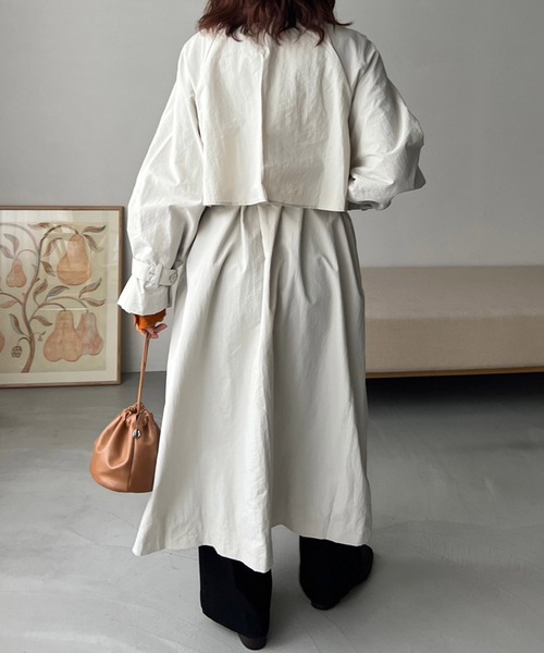 DISCOAT（ディスコート）の「スタンドスプリングコート（トレンチコート・レディース・ベージュ/カーキ/アイボリー・FREE）」の5枚目の写真