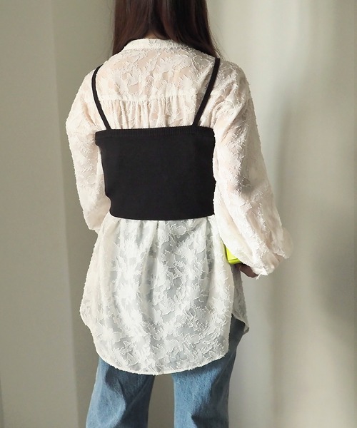 Riberry(リベリー)の「リネンライクニットキャミ(ベスト・レディース・オフホワイト/ブラック/ベージュ・MEDIUM)」の13枚目の写真