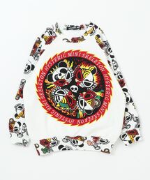 HYSTERIC MINI（ヒステリックミニ）の「HYS MINI SKELETON総柄 ラグラントレーナー（スウェット・キッズ）」