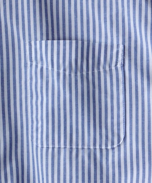 SITRY（シトリー）の「Balloon Sleeve Oversize Striped Shirt/バルーンスリーブ オーバーサイズ ストライプシャツ（シャツ/ブラウス・メンズ・グリーン/ブルー・M/L）」の5枚目の写真