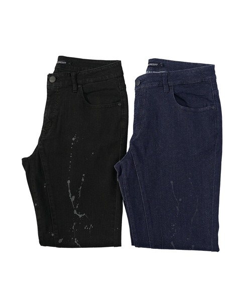 JOKER(ジョーカー)の「【SOMEDIFF】スプラッシュ プリント デザイン ストレッチ テーパード デニム パンツ メンズ(デニムパンツ・メンズ・ブラック/インディゴブルー・L/XL/M)」の14枚目の写真