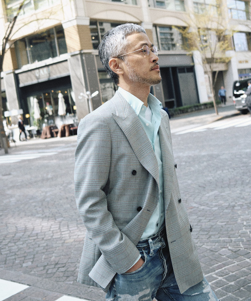 EDIFICE(エディフィス)の「グレンチェック 6ボタン ダブルブレスト ジャケット(テーラードジャケット・メンズ・グレー・46/44/48/50/42)」の3枚目の写真