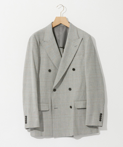 EDIFICE(エディフィス)の「グレンチェック 6ボタン ダブルブレスト ジャケット(テーラードジャケット・メンズ・グレー・46/44/48/50/42)」の5枚目の写真