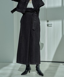 Ezick | Mode denim slim ラップライクスカート(デニムスカート)