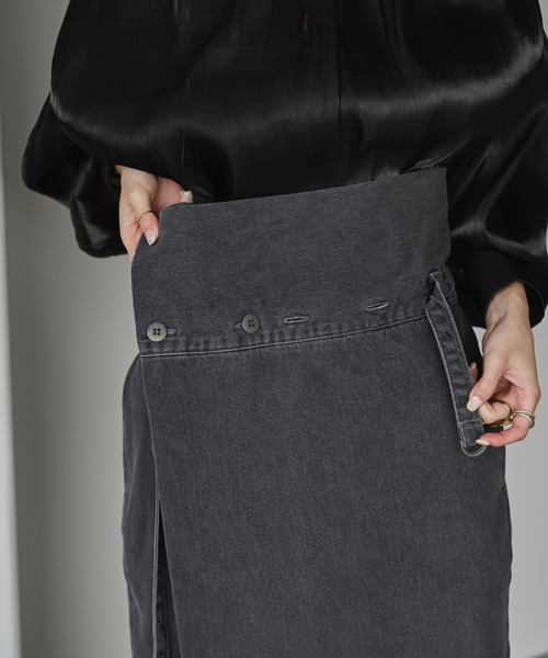 Ezick(エジック)の「Mode denim slim ラップライクスカート(デニムスカート・レディース・グレー/ブラック・SMALL/MEDIUM)」の18枚目の写真