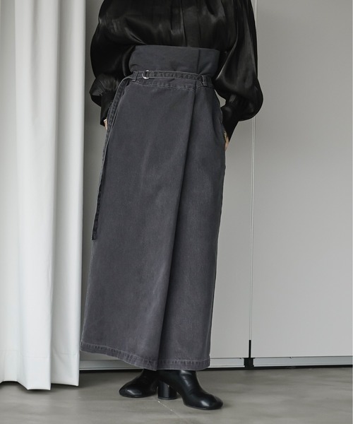 Ezick(エジック)の「Mode denim slim ラップライクスカート(デニムスカート・レディース・グレー/ブラック・SMALL/MEDIUM)」の17枚目の写真