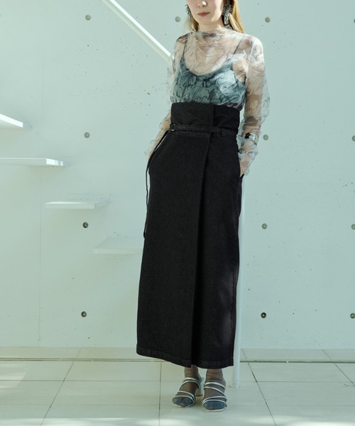 Ezick(エジック)の「Mode denim slim ラップライクスカート(デニムスカート・レディース・グレー/ブラック・SMALL/MEDIUM)」の20枚目の写真