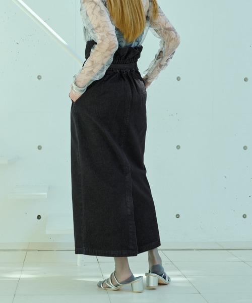Ezick(エジック)の「Mode denim slim ラップライクスカート(デニムスカート・レディース・グレー/ブラック・SMALL/MEDIUM)」の8枚目の写真