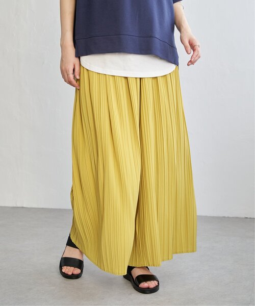 ikka（イッカ）の「【親子コーデ】さらっとプリーツワイドパンツ（その他パンツ・レディース・ブラック/イエロー/ネイビー/ベージュ/その他1/グリーン・S/M/L）」の5枚目の写真