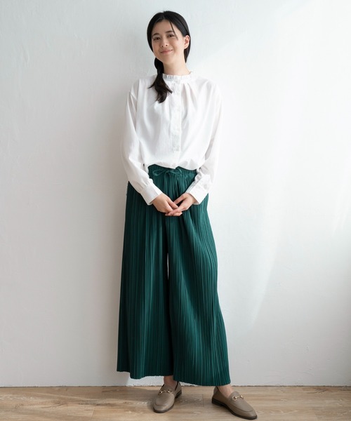 ikka（イッカ）の「【親子コーデ】さらっとプリーツワイドパンツ（その他パンツ・レディース・ブラック/イエロー/ネイビー/ベージュ/その他1/グリーン・S/M/L）」の11枚目の写真