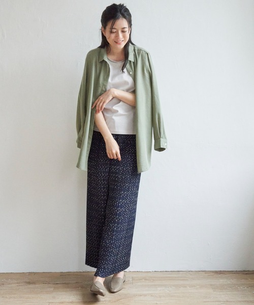 ikka（イッカ）の「【親子コーデ】さらっとプリーツワイドパンツ（その他パンツ・レディース・ブラック/イエロー/ネイビー/ベージュ/その他1/グリーン・S/M/L）」の19枚目の写真