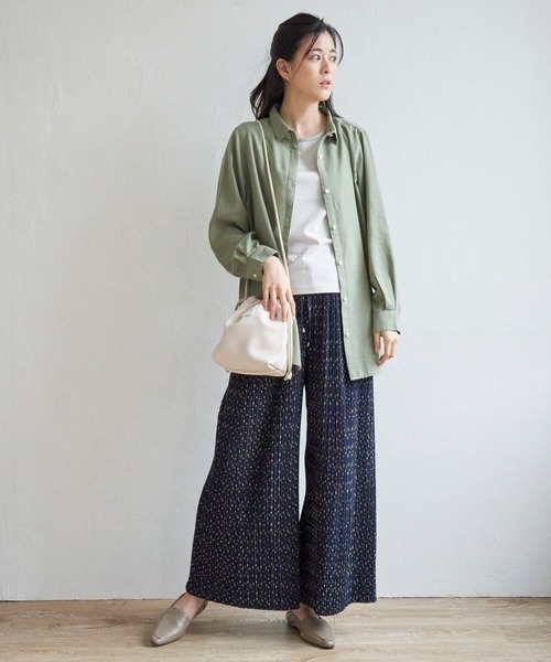 ikka（イッカ）の「【親子コーデ】さらっとプリーツワイドパンツ（その他パンツ・レディース・ブラック/イエロー/ネイビー/ベージュ/その他1/グリーン・S/M/L）」の18枚目の写真