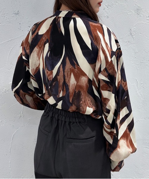 apres jour mignon（アプレジュールミニョン）の「バンドカラー柄シャツ【ZOZOTOWN限定アイテム】（シャツ/ブラウス・レディース・グリーン/パープル/イエロー・X-LARGE/フリー）」の14枚目の写真