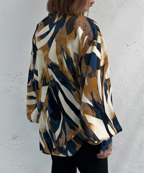 apres jour mignon（アプレジュールミニョン）の「バンドカラー柄シャツ【ZOZOTOWN限定アイテム】（シャツ/ブラウス・レディース・グリーン/パープル/イエロー・X-LARGE/フリー）」の21枚目の写真