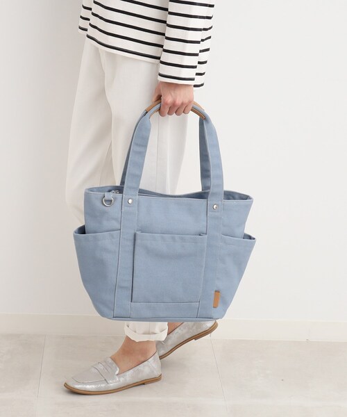 SHOO・LA・RUE（シューラルー）の「◆キャンバス トートバッグ（トートバッグ・レディース・アイボリー/チャコールグレー/ブルー・00）」の9枚目の写真