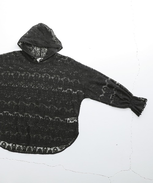 osharewalker（オシャレウォーカー）の「【廃盤】『刺繍レースフーディー』（Tシャツ/カットソー・レディース・ブラック/アイボリー・FREE）」の14枚目の写真