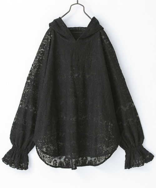 osharewalker（オシャレウォーカー）の「【廃盤】『刺繍レースフーディー』（Tシャツ/カットソー・レディース・ブラック/アイボリー・FREE）」の20枚目の写真