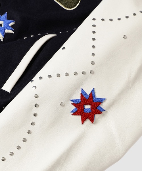 WALES BONNER（ウェールズ ボナー）の「Ascend Varsity Jacket（スタジャン・メンズ・ネイビー×ホワイト・46/48）」の4枚目の写真