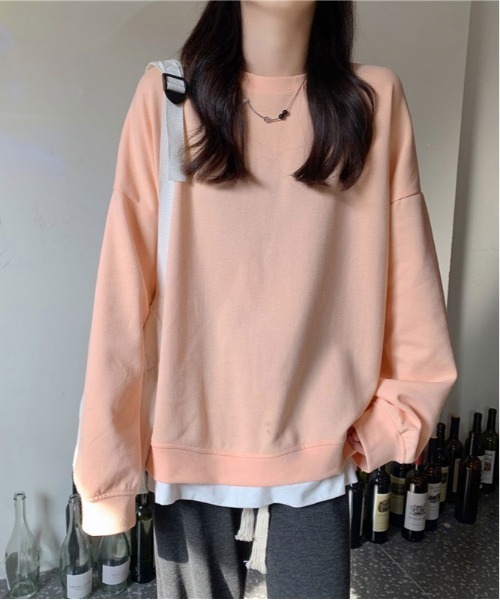 urge:(アージコロン )の「【URGE:】オーバーサイズ レイヤード ロングスリーブ トップス(Tシャツ/カットソー・レディース・グレー/オレンジ/パープル/ブルー・MEDIUM/X-LARGE/LARGE)」の1枚目の写真