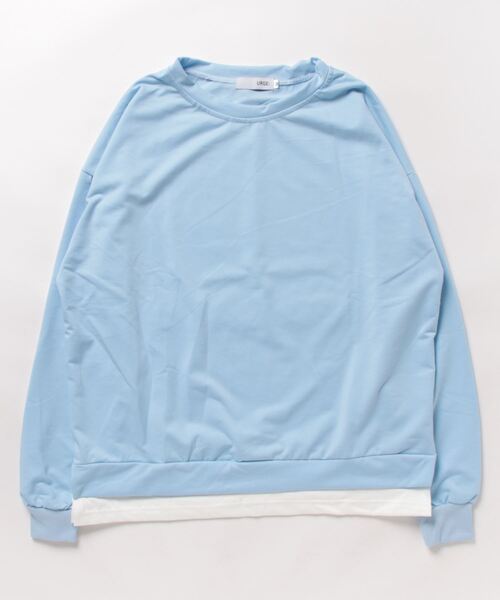 urge:(アージコロン )の「【URGE:】オーバーサイズ レイヤード ロングスリーブ トップス(Tシャツ/カットソー・レディース・グレー/オレンジ/パープル/ブルー・MEDIUM/X-LARGE/LARGE)」の15枚目の写真