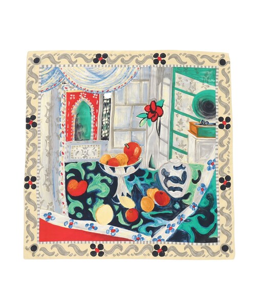 tk.TAKEO KIKUCHI（ティーケータケオキクチ）の「Italy ビッグスカーフ（バンダナ/スカーフ・レディース・ベージュ系3/ネイビー系/ブルー系3/ブルー系4/ブラック系・00）」の6枚目の写真