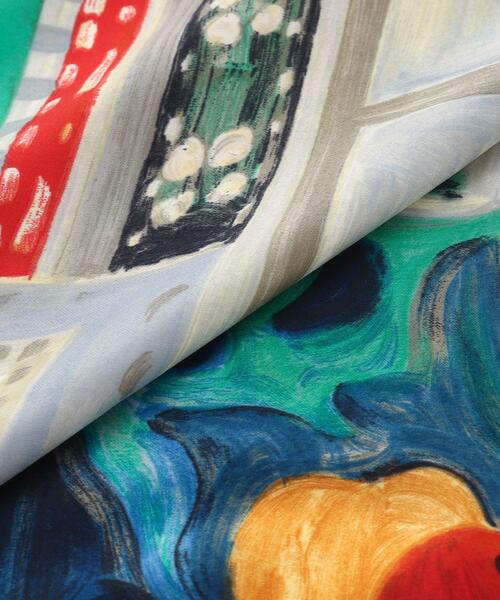 tk.TAKEO KIKUCHI（ティーケータケオキクチ）の「Italy ビッグスカーフ（バンダナ/スカーフ・レディース・ベージュ系3/ネイビー系/ブルー系3/ブルー系4/ブラック系・00）」の7枚目の写真