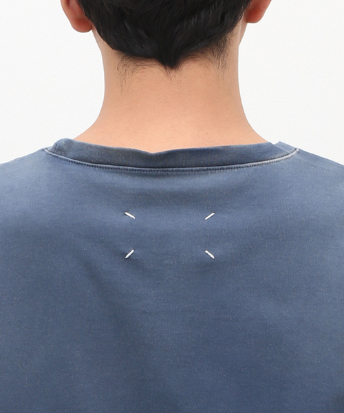 【MAISON MARGIELA】 マンツーマンTシャツ - ブルー MAISON MARGIELA || Numeric Logo-Embroidered T-Shirt