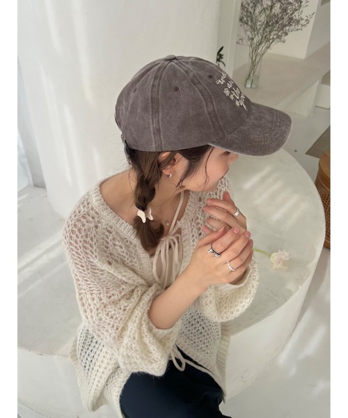 jumelle（ジュメロ）の「カギ編みリボンカーディガン（カーディガン/ボレロ・レディース・アイボリー/ピンク・FREE）」の22枚目の写真